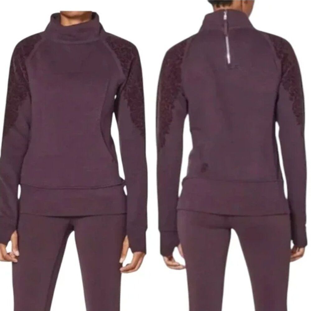 LULULEMON Flock Floral velvet Moch Neck